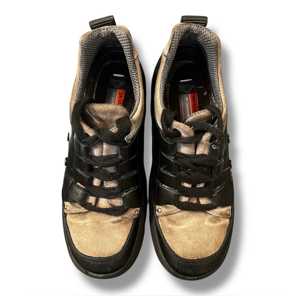 Dr Martens DM's AW004 9563 Black Leather Tan Suede Shoes Men's 6 Women's 8